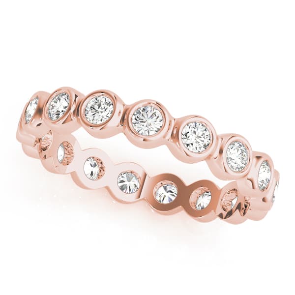 Bezel Set Eternity Wedding Band (0.72 ct. tw.), Front view in rose gold