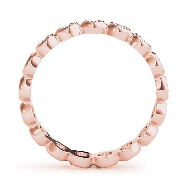 Bezel Set Eternity Wedding Band (0.72 ct. tw.), Side view in rose gold