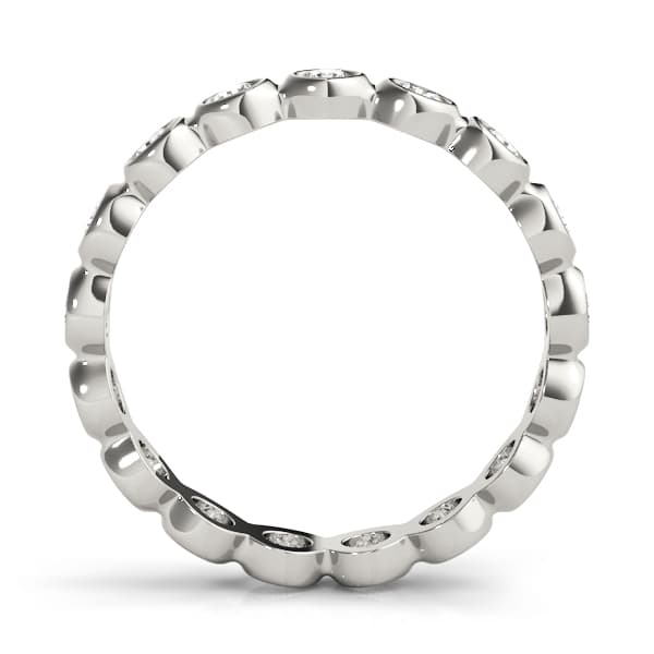 Bezel Set Eternity Wedding Band (2/3 ct. tw.), Side view in white gold or platinum