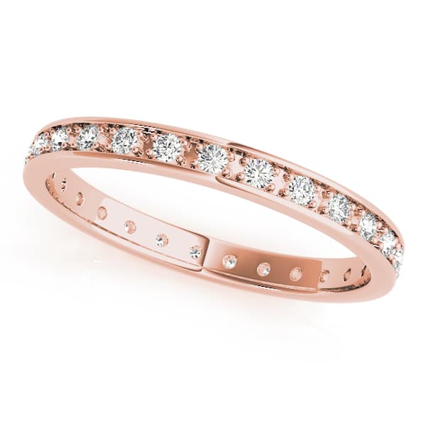 Eternity Wedding Band (1/4 ct. tw.), Front view in rose gold