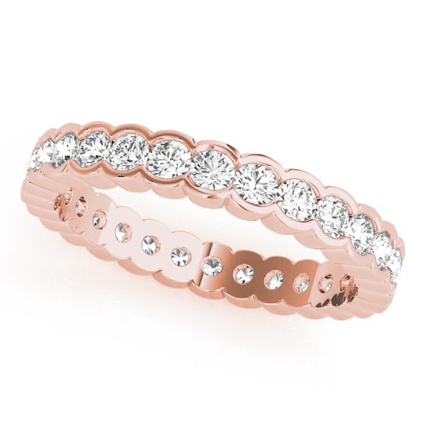 Eternity Wedding Band (2.4 ct. tw.), Front view in rose gold
