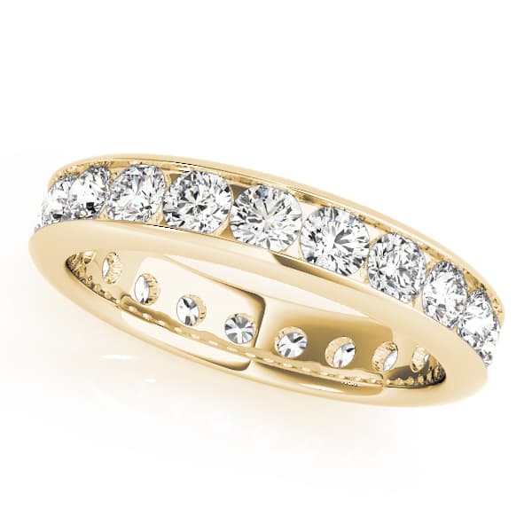 Channel Set Eternity Wedding Band (2.85 ct. tw.), Front view in yellow gold
