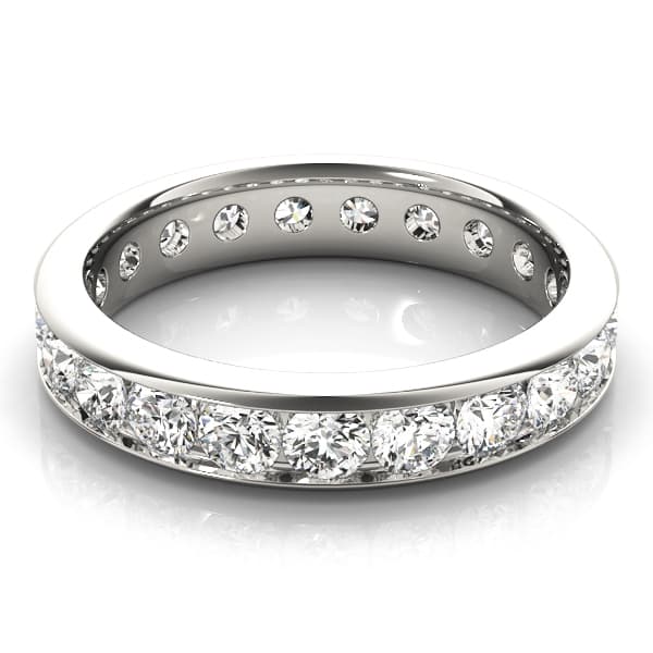 Channel Set Eternity Wedding Band (1.04 ct. tw.), On hand view in white gold or platinum