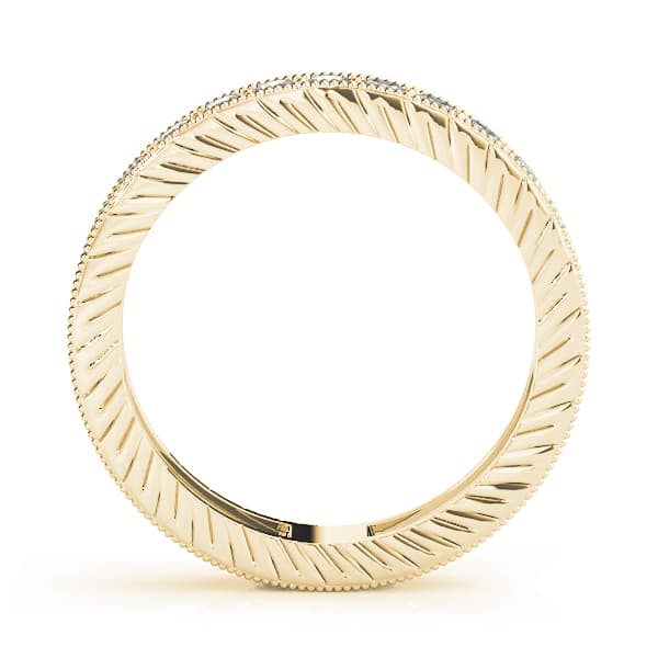 Eternity Milgrain Prong In Channel Wedding Band (3/8 ct. tw.), Side view in yellow gold