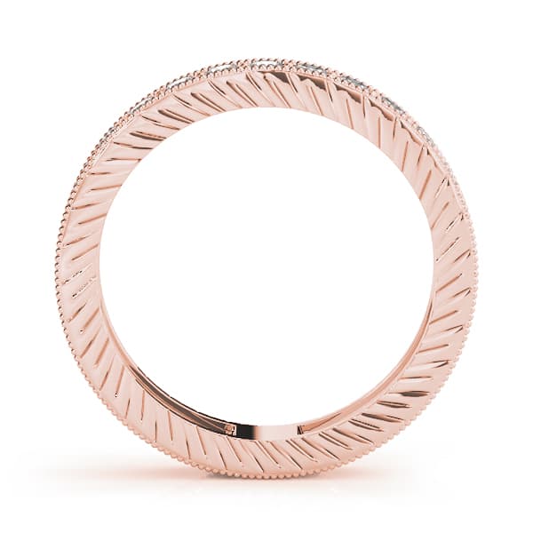 Eternity Milgrain Prong In Channel Wedding Band (0.81 ct. tw.), Side view in rose gold
