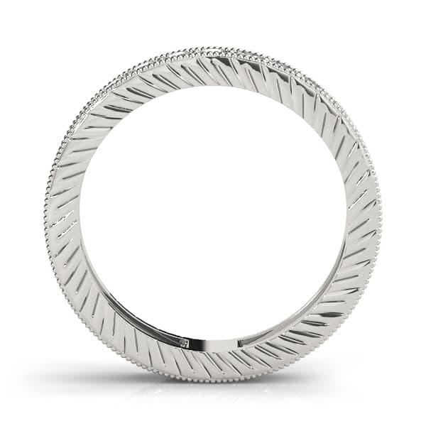 Eternity Milgrain Prong In Channel Wedding Band (0.81 ct. tw.), Side view in white gold or platinum