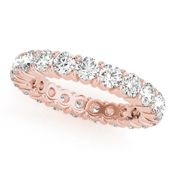 Eternity Wedding Band (3.15 ct. tw.), Front view in rose gold