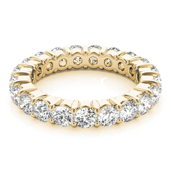 Eternity Wedding Band (3.3 ct. tw.), On hand view in yellow gold