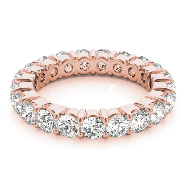 Eternity Wedding Band (3.15 ct. tw.), On hand view in rose gold