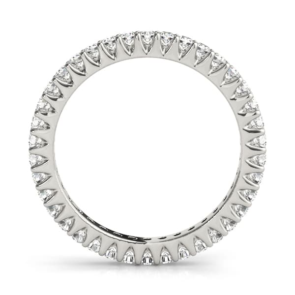 Eternity Prong Wedding Band (0.81 ct. tw.), Side view in white gold or platinum