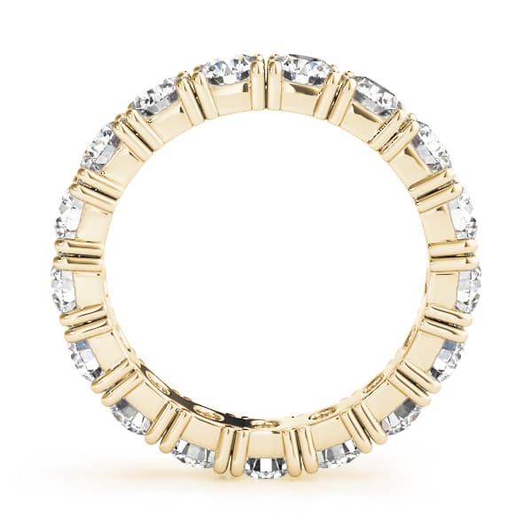 Eternity Prong Wedding Band (2.55 ct. tw.), Side view in yellow gold