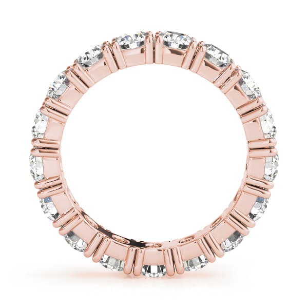 Eternity Prong Wedding Band (2.85 ct. tw.), Side view in rose gold