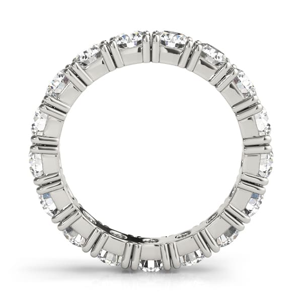 Eternity Prong Wedding Band (2.4 ct. tw.), Side view in white gold or platinum