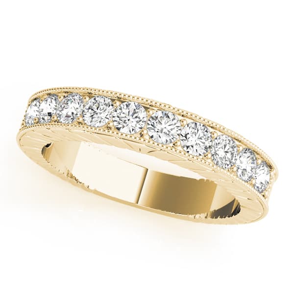 Channel Set Wedding Band (0.48 ct. tw.), Front view in yellow gold