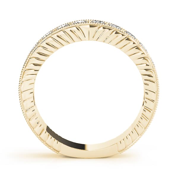 Channel Set Wedding Band (0.48 ct. tw.), Side view in yellow gold