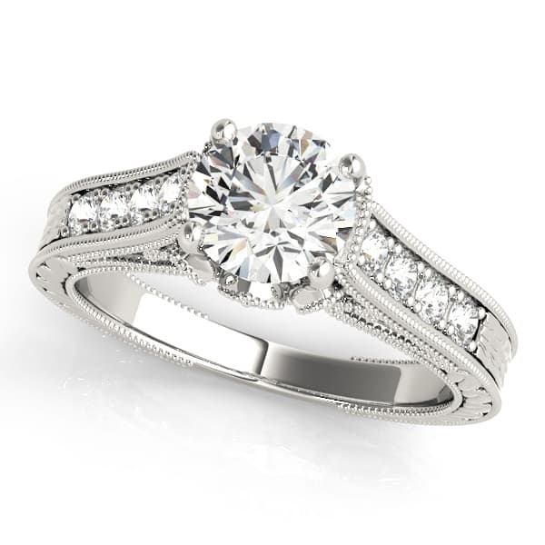 ENGAGEMENT RINGS SINGLE ROW PRONG — style 84419 in 10k White Gold