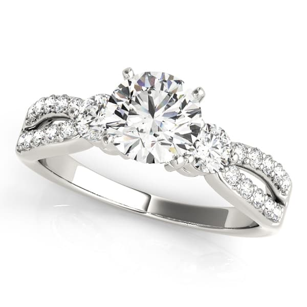 3-Stone Split Shank Engagement Rings — style 84420 in 10k White Gold