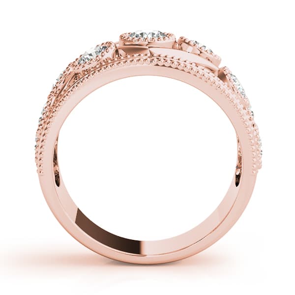 Vintage-Inspired Bezel Set Milgrain Band (1.19 ct. tw.), Side view in rose gold