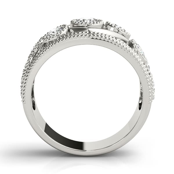 Vintage-Inspired Bezel Set Milgrain Band (1.19 ct. tw.), Side view in white gold or platinum