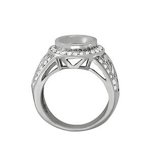 Round Gemstone Ring (0.48 ct. tw.), Side view in white gold or platinum