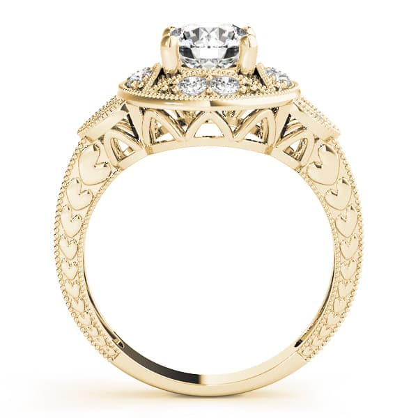 Antique Engagement Ring, style 84427, Side view in yellow gold