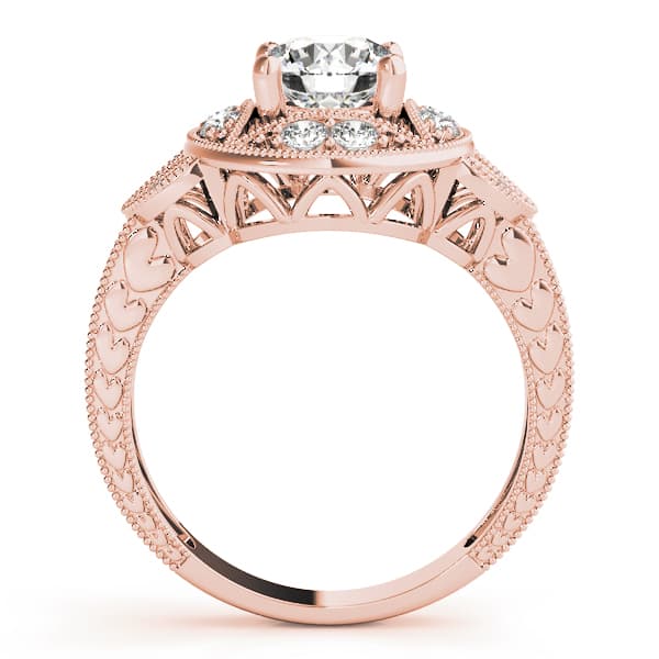 Antique Engagement Ring, style 84427, Side view in rose gold