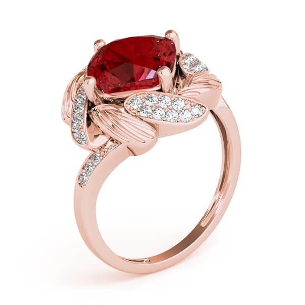 Princess & Cushion Gemstone Ring (0.21 ct. tw.), Angle view in rose gold