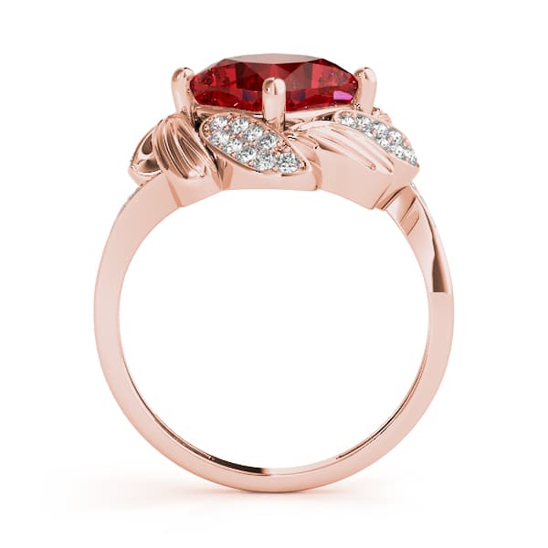 Princess & Cushion Gemstone Ring (0.21 ct. tw.), Side view in rose gold
