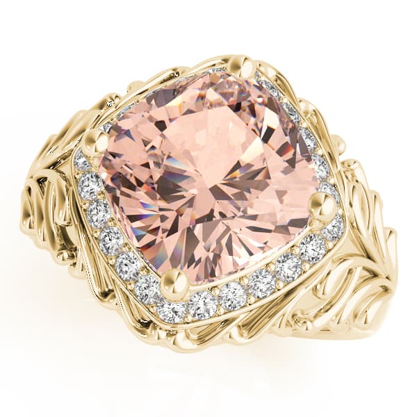 Princess & Cushion Gemstone Ring (1/4 ct. tw.), Front view in yellow gold