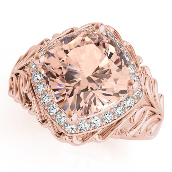 Princess & Cushion Gemstone Ring (1/4 ct. tw.), Front view in rose gold