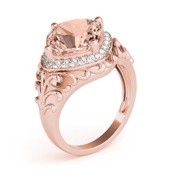 Princess & Cushion Gemstone Ring (1/4 ct. tw.), Angle view in rose gold