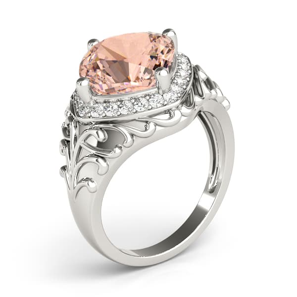 Princess & Cushion Gemstone Ring (1/4 ct. tw.), Angle view in white gold or platinum