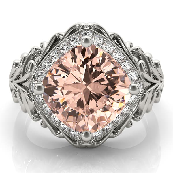Princess & Cushion Gemstone Ring (1/4 ct. tw.), On hand view in white gold or platinum