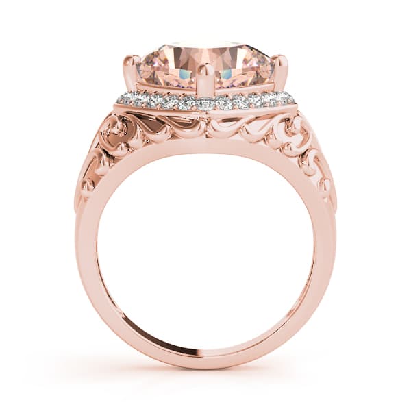 Princess & Cushion Gemstone Ring (1/4 ct. tw.), Side view in rose gold