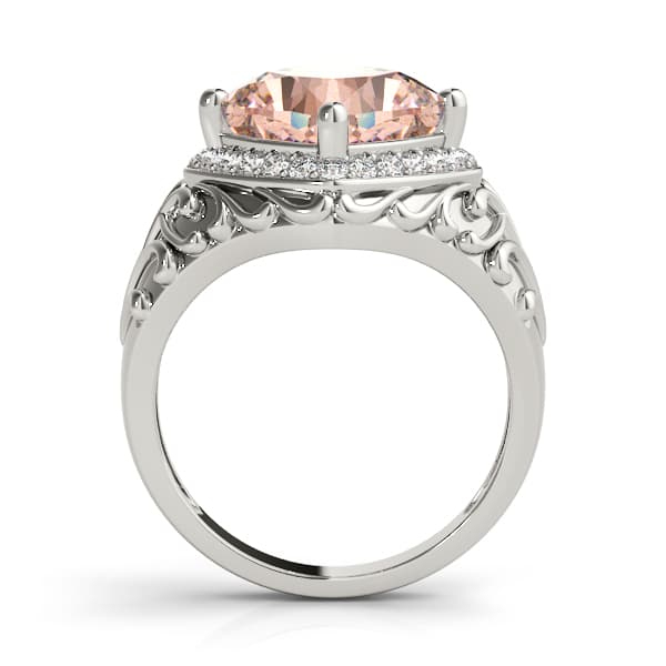 Princess & Cushion Gemstone Ring (1/4 ct. tw.), Side view in white gold or platinum