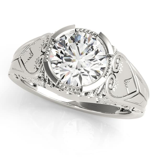 ENGAGEMENT RINGS ANTIQUE — style 84437 in 10k White Gold