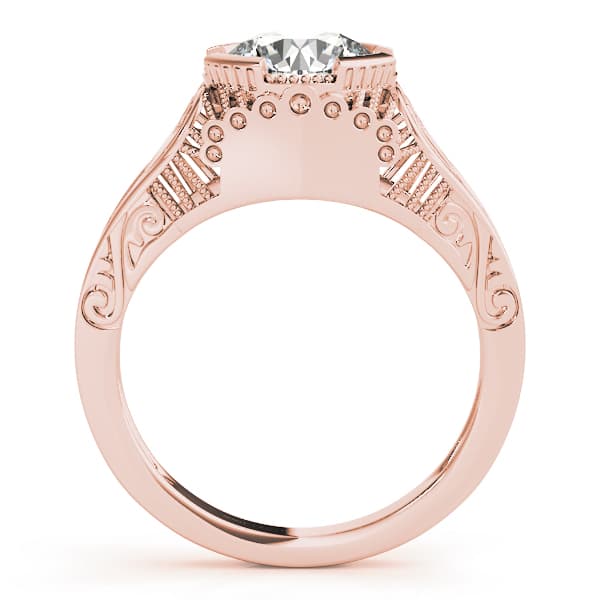 Antique Engagement Ring, style 84437, Side view in rose gold