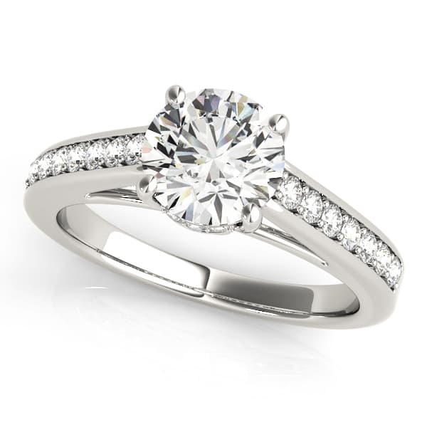 ENGAGEMENT RINGS SINGLE ROW PRONG — style 84455 in 10k White Gold