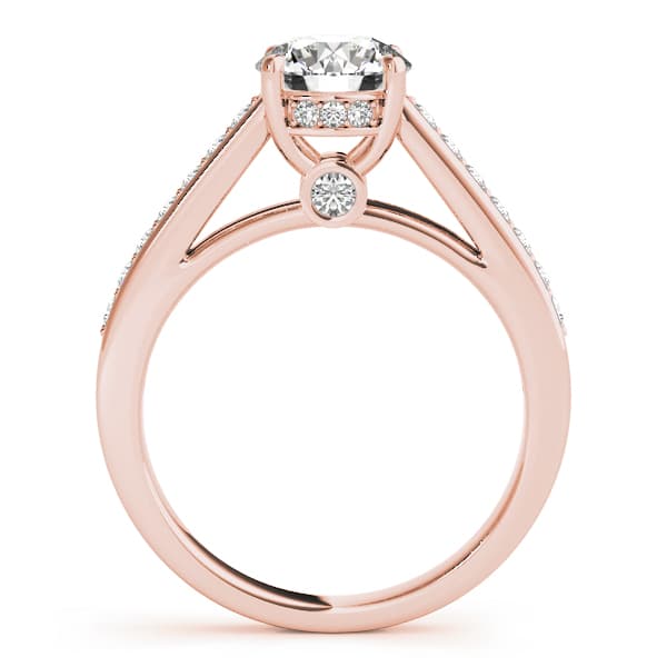 Single Row Prong Engagement Ring, style 84455, Side view in rose gold