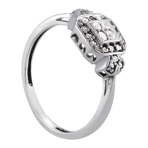Diamond Fashion Cluster (1/4 ct. tw.), Side view in white gold or platinum
