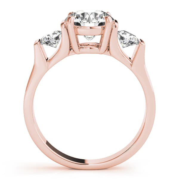 3-Stone Round Engagement Ring, style 84464, Side view in rose gold