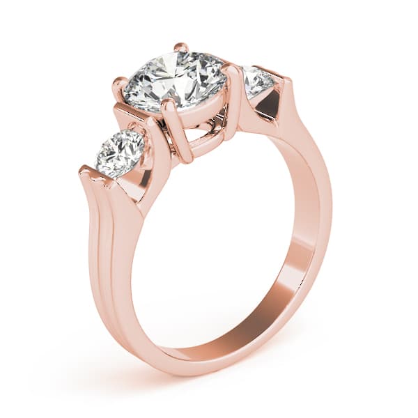 3-Stone Round Engagement Ring, style 84464, Top view in rose gold