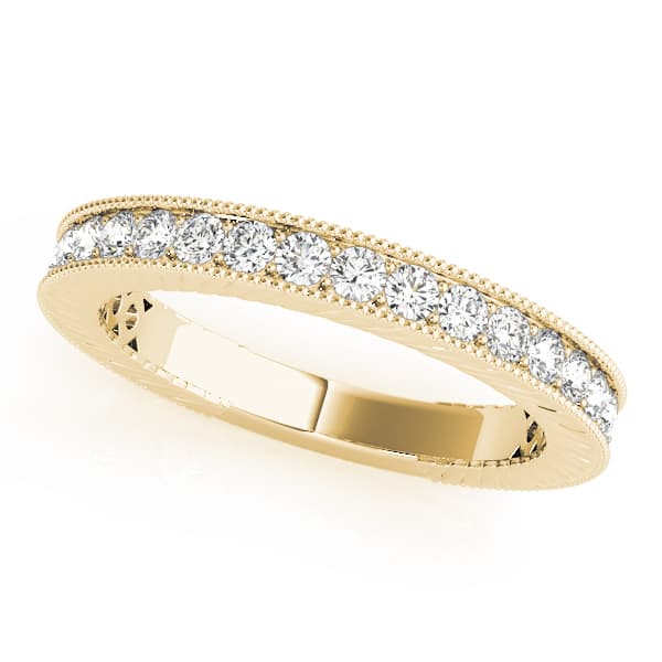 Channel Set Wedding Band (0.55 ct. tw.), Front view in yellow gold