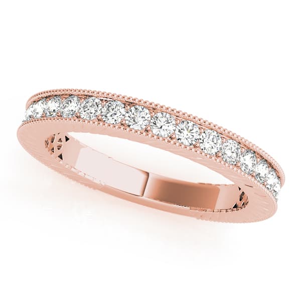 Channel Set Wedding Band (0.55 ct. tw.), Front view in rose gold