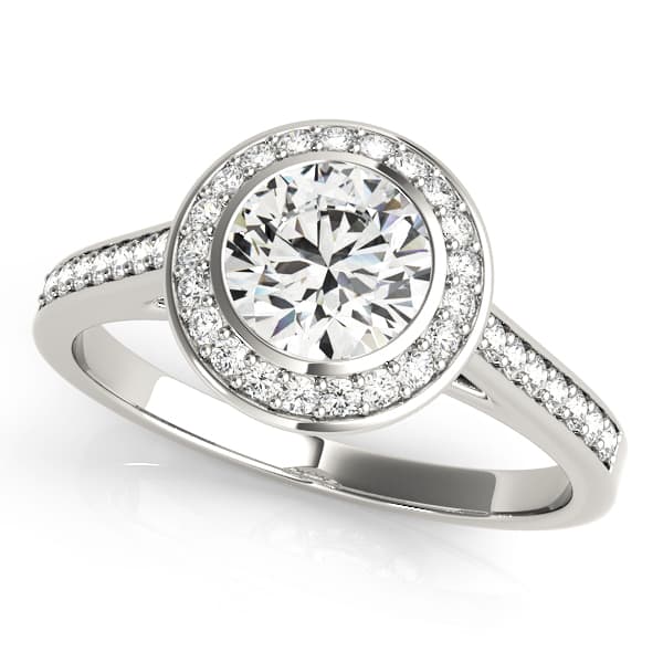 ENGAGEMENT RINGS HALO ROUND — style 84474 in 10k White Gold