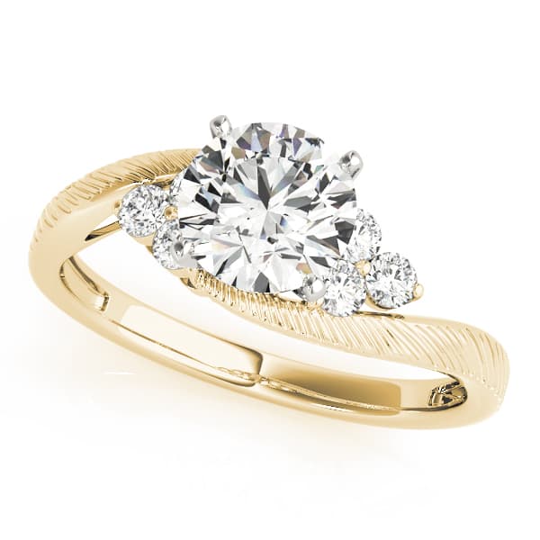 Cluster Sides Engagement Ring, style 84476, Front view in yellow gold