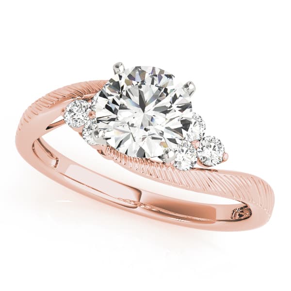Cluster Sides Engagement Ring, style 84476, Front view in rose gold