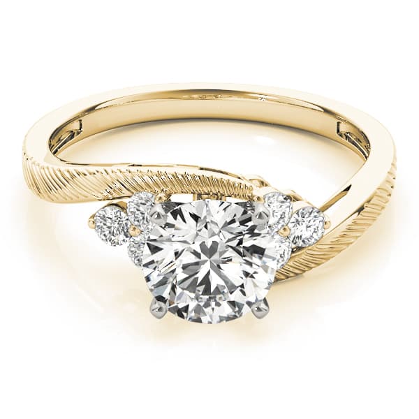 Cluster Sides Engagement Ring, style 84476, On hand view in yellow gold