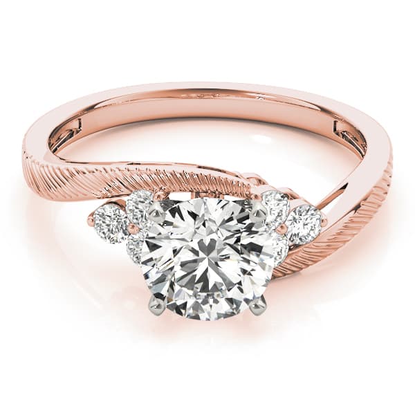 Cluster Sides Engagement Ring, style 84476, On hand view in rose gold