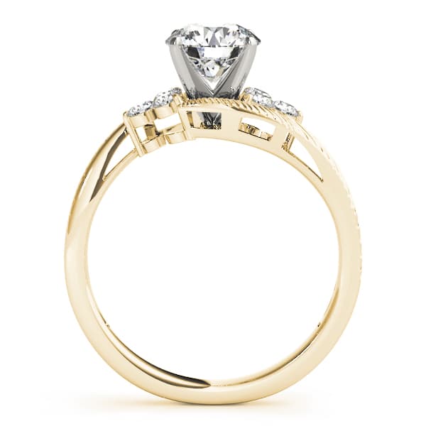 Cluster Sides Engagement Ring, style 84476, Side view in yellow gold